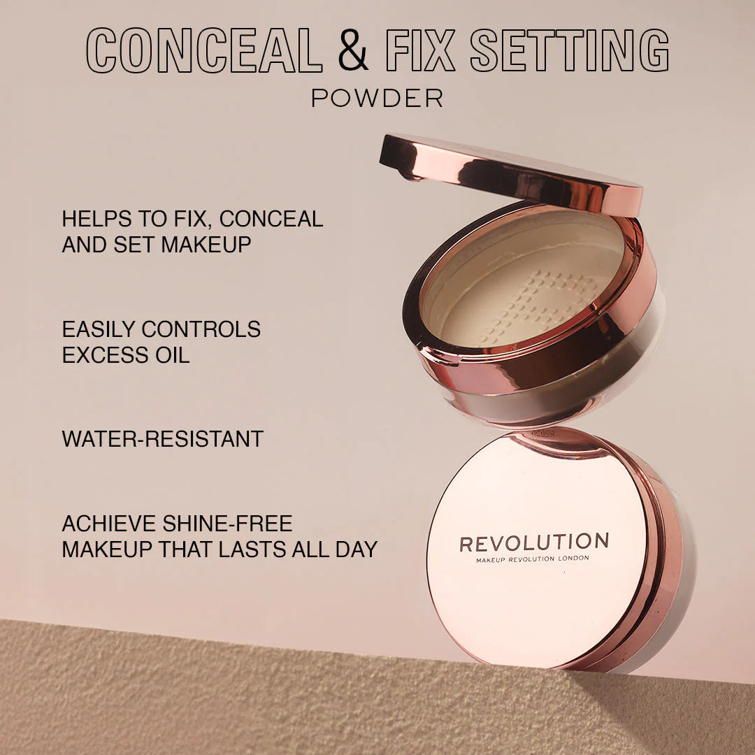 Makeup Revolution Conceal & Fix Setting Powder - Deep Honey