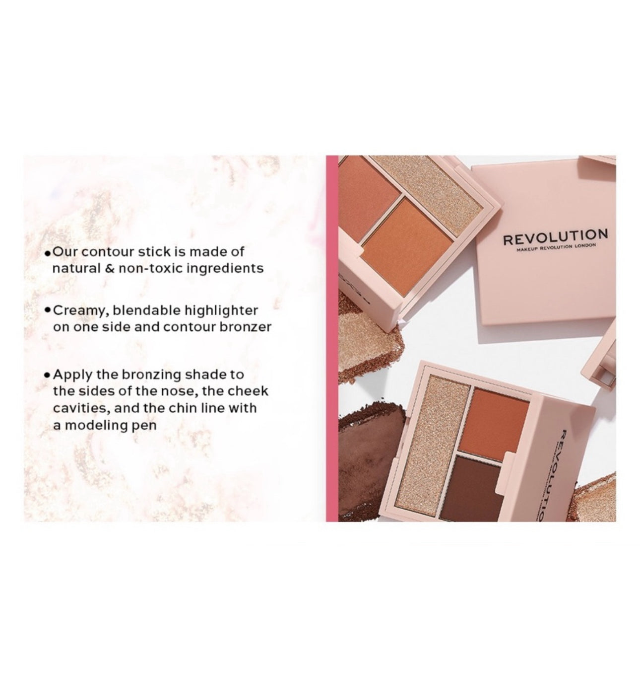 Makeup Revolution Face Powder Contour Compact Palette - Medium
