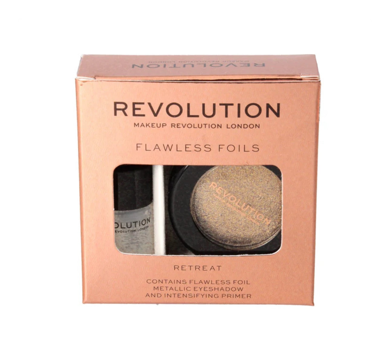 Makeup Revolution Flawless Foils Single Eyeshadow (Retreat) and Primer